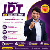 CMA Inter - FREE LIVE GUIDANCE BATCH - PAPER 7 SEC. B (INDIRECT TAXATION) - Full Course Regular Batch By CA. Yashvant Mangal For Dec 2026 & June 2027