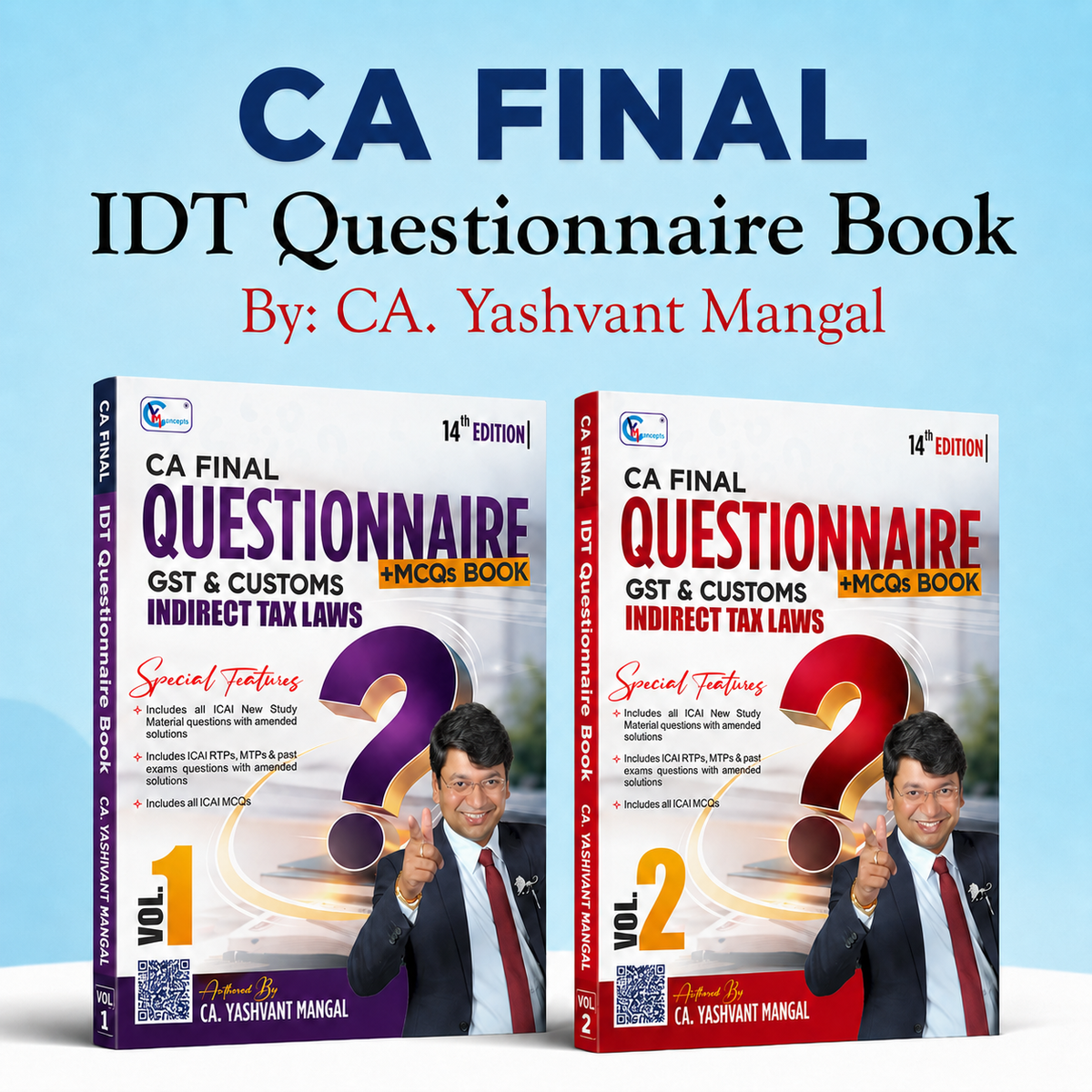 Questionnaire + MCQs Book 14th Revised Edition By CA Yashvant Mangal For May 27 &  Onwards