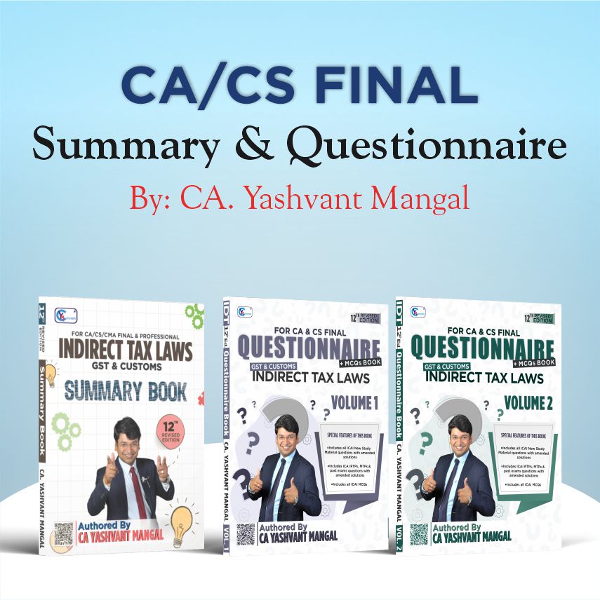 CA FINAL IDT Summary + Questionnaire Book (11th Edition) Combo by CA Yashvant Mangal For Sep. 25, Jan. 26, May 26 & Onwards