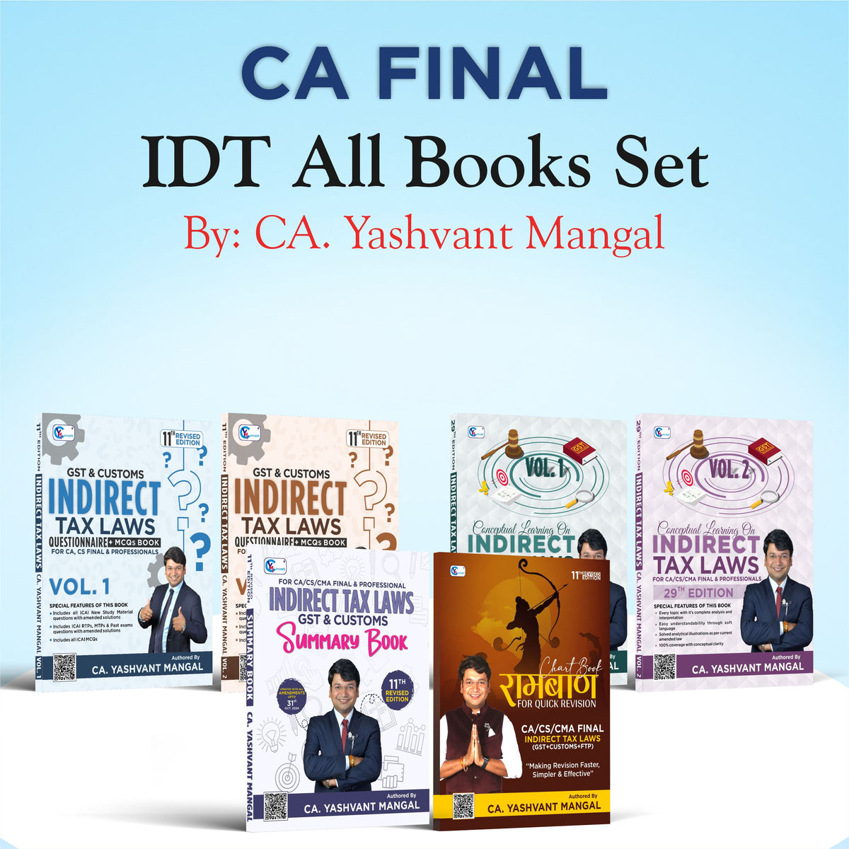 CA Final IDT All Books Set - Main Book + Questionnaire & MCQs Book + Colorful Summary + Raambaan Chart Book - For May 25, Nov. 25 & Onwards