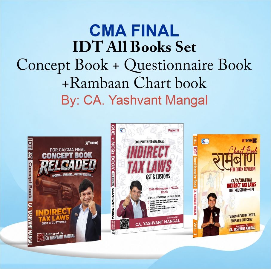 CMA Final IDT ALL Books Set - Concept Book + Questionnaire Book + Rambaan Chart Book For Dec. 26 & June 27