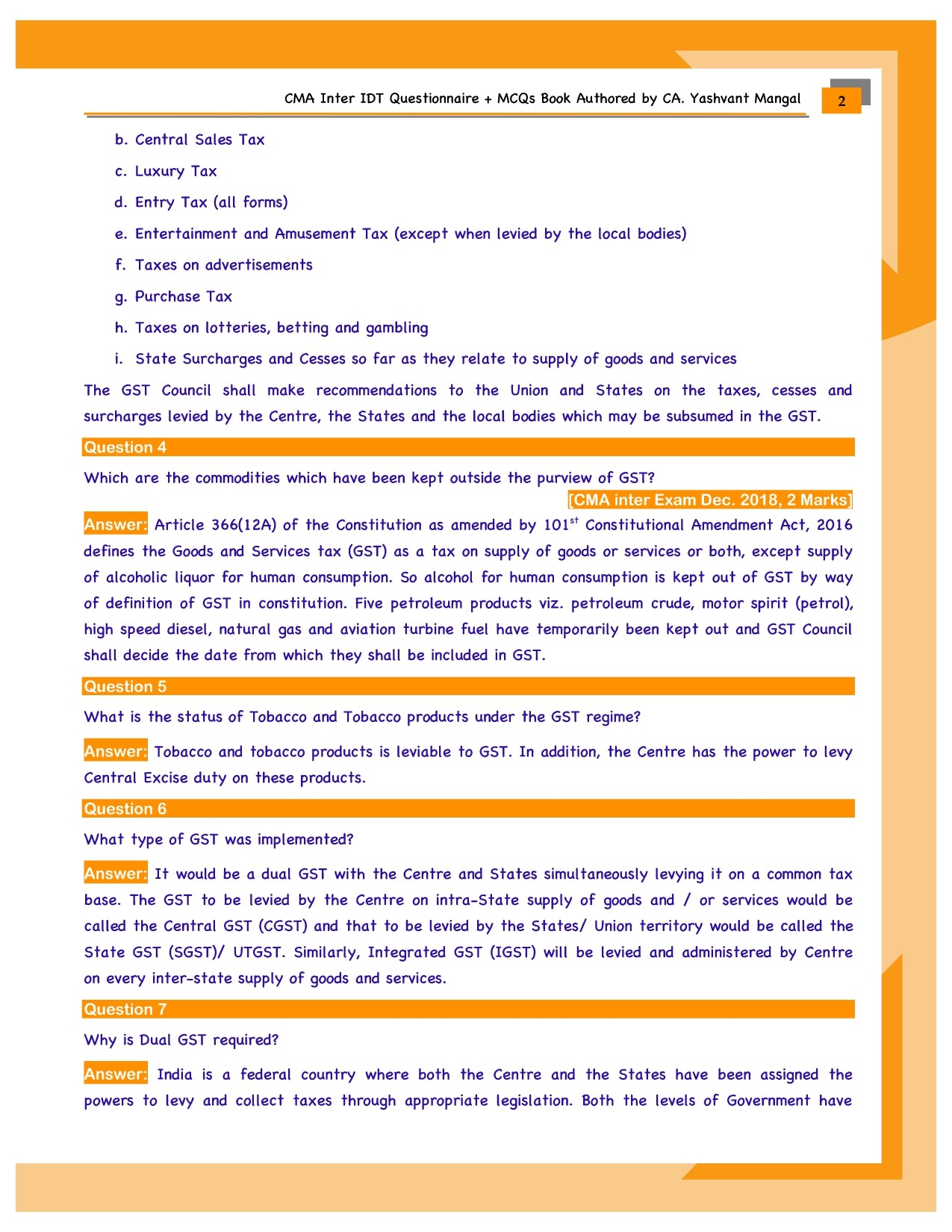 Q&A Contest For CMA Inter Aspirants 2024! 🎉