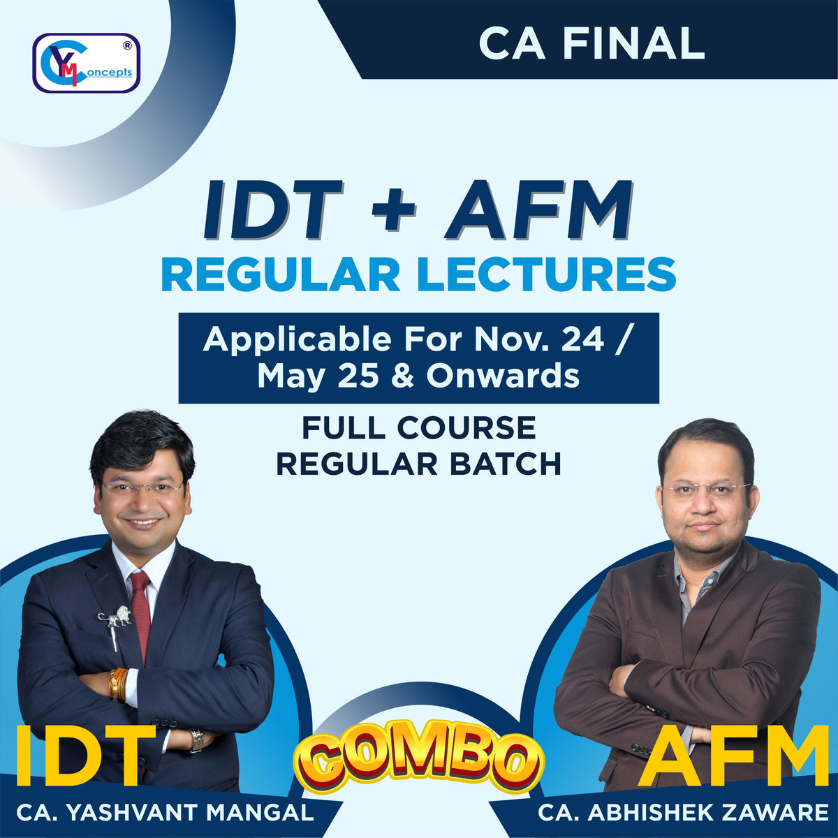 CA Final - IDT & AFM Regular Lectures Combo By CA Y.M. And CA A.Z. - As Per ICAI New Syllabus - Nov. 24 / May 25 & Onwards