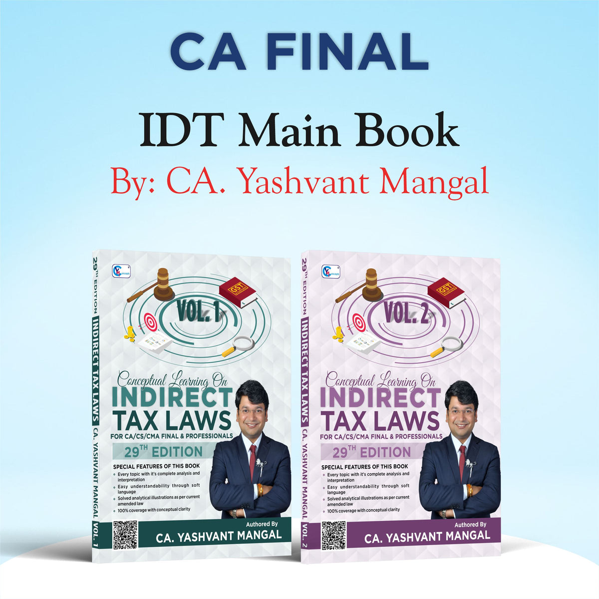 CA/CS Final - IDT - 29th Edition Conceptual Learning On Indirect Tax Laws (Colorful Book) - For May 25 & Nov. 25 - (Latest Edition)