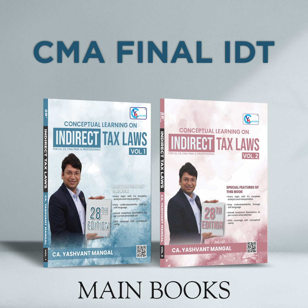 CMA Final - IDT - 28th Edition Conceptual Learning On Indirect Tax Laws (Colorful Book) - For Dec. 24 & June 25 - (Latest Edition)