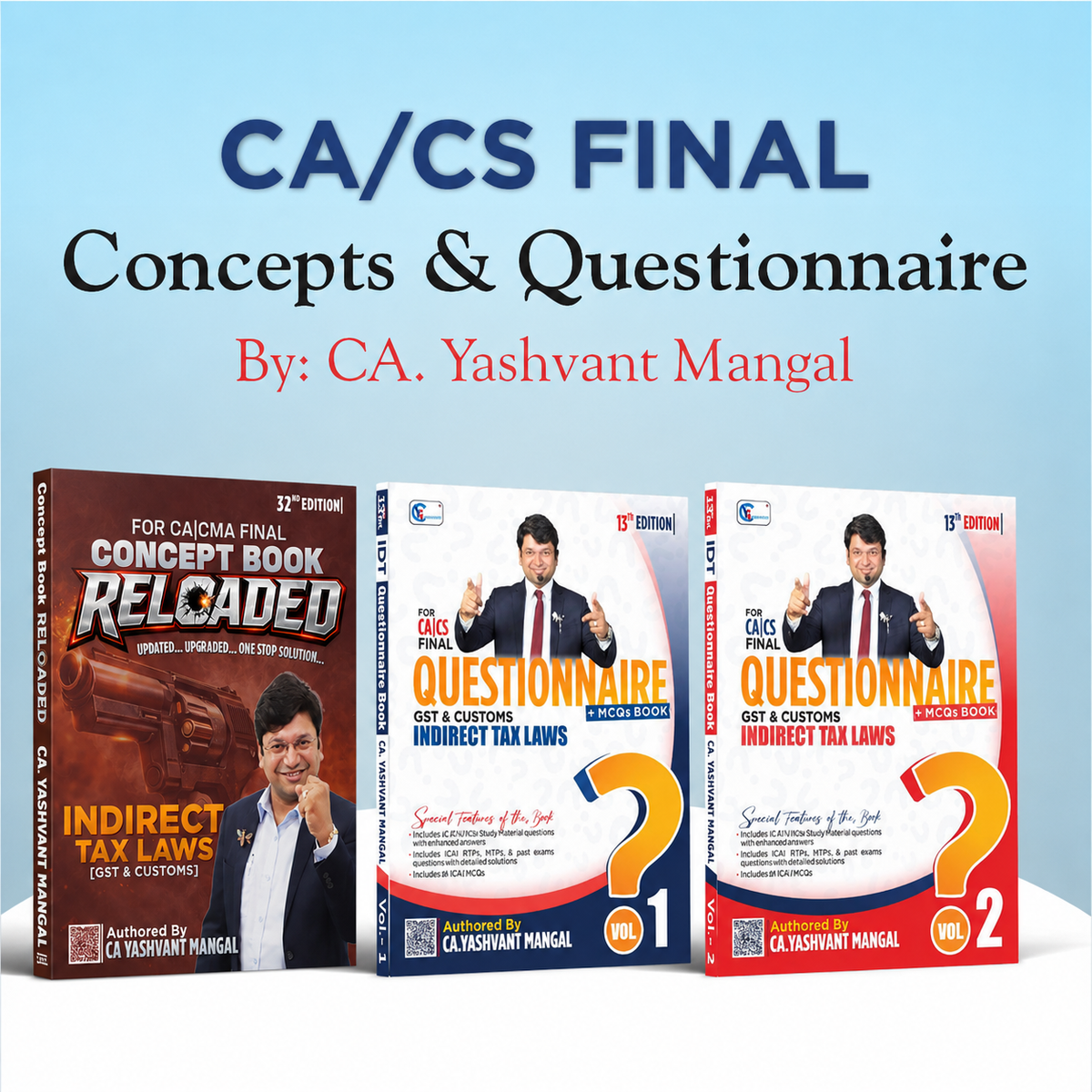 CA FINAL IDT Concept Reloaded Book + Questionnaire Book (13th Edition) Combo by CA Yashvant Mangal For Nov. 26