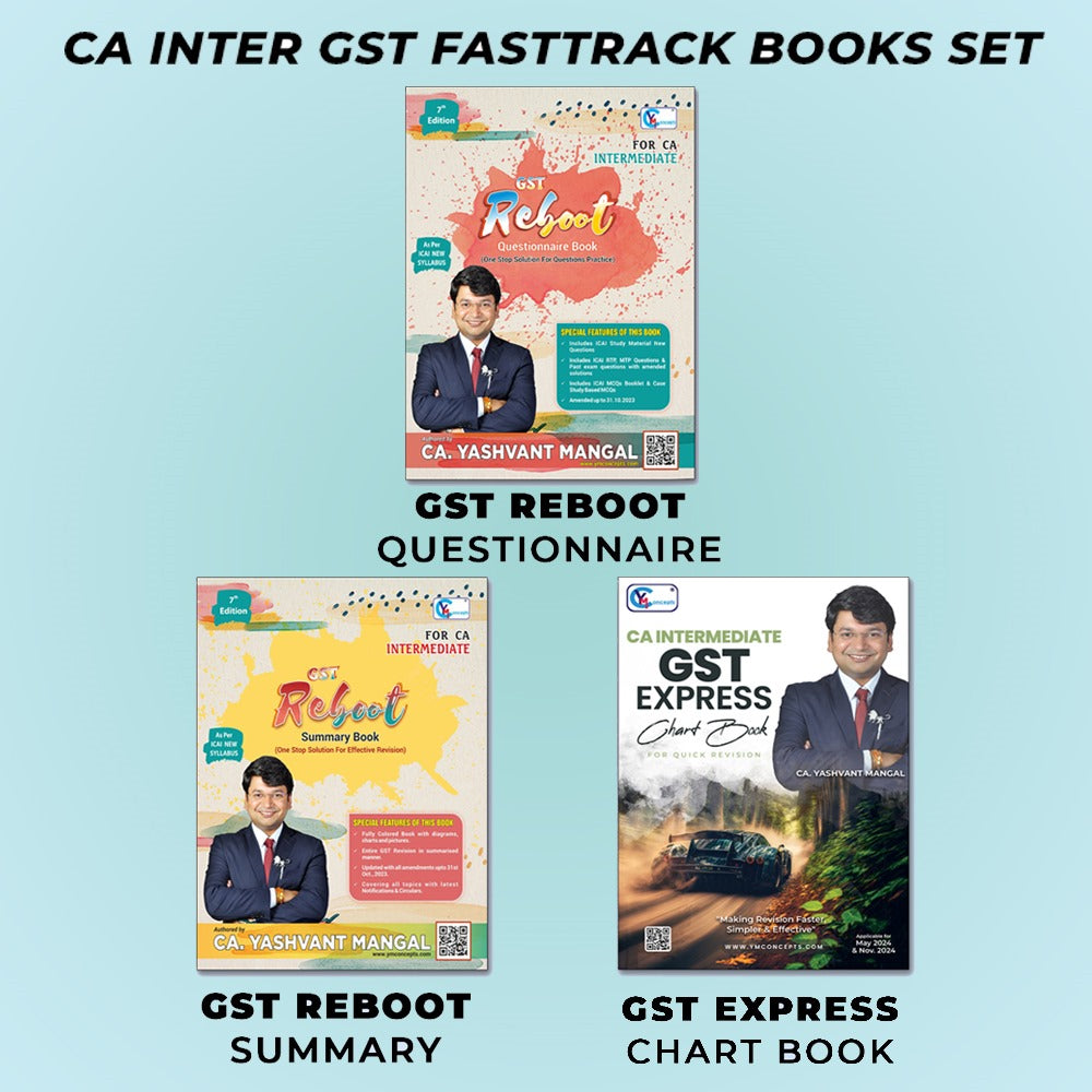 CA Inter GST Fasttrack Books Set By CA. Yashvant Mangal - For May 24 & Nov. 24